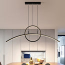 GobekUsa Modern LED Pendant Light Fixture: Circle and Linear Design with Metal Hanging