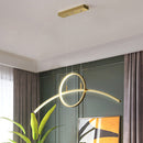 GobekUsa Modern LED Pendant Light Fixture: Circle and Linear Design with Metal Hanging
