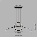 GobekUsa Modern LED Pendant Light Fixture: Circle and Linear Design with Metal Hanging