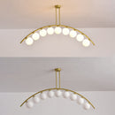 GobekUsa Modern Gold Metal Pendant Lighting with Glass Spherical Shade - Ideal for Dining Table or Island Ceiling