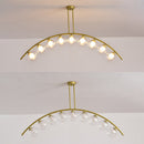 GobekUsa Modern Gold Metal Pendant Lighting with Glass Spherical Shade - Ideal for Dining Table or Island Ceiling