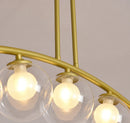 GobekUsa Modern Gold Metal Pendant Lighting with Glass Spherical Shade - Ideal for Dining Table or Island Ceiling