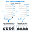 7 Tier Wire Shelving Unit, 2450 LBS NSF Height Adjustable Metal Garage Storage Shelves with Wheels, Heavy Duty Storage Wire Rack Metal Shelves - White
