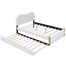 Upholstered Platform Bed With Wood Supporting Feet And Trundle by HouseOfZazla