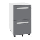 2-Drawer Mobile File Cabinet With Lock,On 360° Wheels, Holds A4/Letter/Legal Files - White by HouseOfZazla