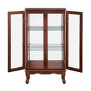 Curio Cabinet Lighted Curio Diapaly Cabinet With Adjustable Shelves And Mirrored Back Panel, Tempered Glass Doors (3 Tier), (E26 Light Bulb Not Included) by HouseOfZazla