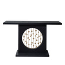 Console Table With Circular Art Decor For Living Room - Multi