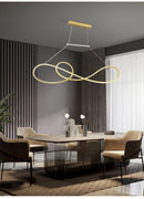 GobekUsa LED Strip Island Pendant Light - Minimalist Metal Dining Room Lighting Fixture