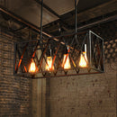 GobekUsa Industrial Style Black Ironwork Pendant Light for Bar - Rectangular Island Design