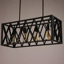 GobekUsa Industrial Style Black Ironwork Pendant Light for Bar - Rectangular Island Design