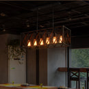 GobekUsa Industrial Style Black Ironwork Pendant Light for Bar - Rectangular Island Design
