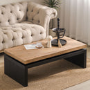 Coffee Table Rectangular Center Table For Living Room - Black / Natural / Multi / Natural Multi / Natural Wood / Natural Wood Wash by HouseOfZazla