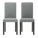 Dining Chair Set of 2 Mid-Century Modern Chairs with Rubber Wood Legs-Gray by LJGDeals