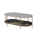 Fiorella - Marble Print Glass Table by Unique Piece Furniture