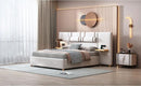 Upholstered Platform Bed, 2 Outlets And USB Charging Ports On Both Sides, 2 Bedside Pillows, Storage Shelves by HouseOfZazla