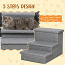 3-Steps Pet Stairs with Storage, Dog Steps for Couch, Bed, Pet Steps for Injured Pet, Older Pets, Small Cats, gray