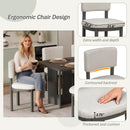 Dining Table Set With 6 Upholstered Chairs, Rectangular Table With Cutout Legs by HouseOfZazla