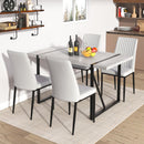 5-piece Dining Table Chairs Set, Rectangular Dining Room Table Set for 4, Modern Dining Table and faux leather Chairs for Kitchen Dining Room, Small Space, GRAY