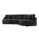 Modern 3 Seater Upholstered Sofa With Curved Design by HouseOfZazla