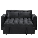 55.3" 4-1 Multi-functional Sofa Bed with Cup Holder and USB Port for Living Room or Apartments Black