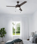 50" Contempo 3-Blade Ceiling Fan Oil Rubbed Bronze Finish with Integrated LED Light by LampsUSA