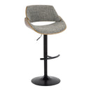 Fabrizzi - Mid Century Modern Adjustable BarStool With Rounded T Footrest (Set of 2) by HouseOfZazla