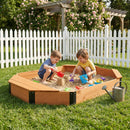 Octagon Sandbox With Storage, Sandpit With Cover And Liner For Backyard by HouseOfZazla