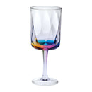 Leadingware Rainbow Diamond Plastic Wine Glasses (Set of 4), Unbreakable Bpa Free Acrylic, 16Oz - Clear by HouseOfZazla