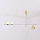 GobekUsa Minimalist Modern Linear Chandelier with Spherical White Glass Ceiling Light Fixture