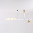 GobekUsa Minimalist Modern Linear Chandelier with Spherical White Glass Ceiling Light Fixture