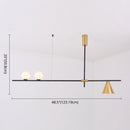 GobekUsa Minimalist Modern Linear Chandelier with Spherical White Glass Ceiling Light Fixture