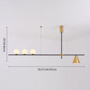 GobekUsa Minimalist Modern Linear Chandelier with Spherical White Glass Ceiling Light Fixture