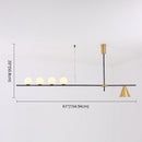 GobekUsa Minimalist Modern Linear Chandelier with Spherical White Glass Ceiling Light Fixture