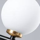 GobekUsa Minimalist Modern Linear Chandelier with Spherical White Glass Ceiling Light Fixture