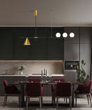 GobekUsa Minimalist Modern Linear Chandelier with Spherical White Glass Ceiling Light Fixture