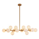 GobekUsa Modern Gold Island Pendant Lighting with 16 Lights - Spherical Glass Ceiling Light for Living Room
