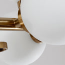 GobekUsa Modern Gold Island Pendant Lighting with 16 Lights - Spherical Glass Ceiling Light for Living Room