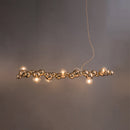 GobekUsa Modern Gold Metal Pendant Lighting with Glass Spherical Shade - Ideal for Dining Table or Island Ceiling