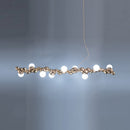 GobekUsa Modern Gold Metal Pendant Lighting with Glass Spherical Shade - Ideal for Dining Table or Island Ceiling
