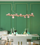 GobekUsa Modern Gold Metal Pendant Lighting with Glass Spherical Shade - Ideal for Dining Table or Island Ceiling