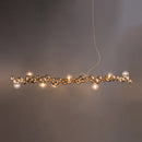 GobekUsa Modern Gold Metal Pendant Lighting with Glass Spherical Shade - Ideal for Dining Table or Island Ceiling