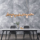 GobekUsa Modern Gold Metal Pendant Lighting with Glass Spherical Shade - Ideal for Dining Table or Island Ceiling