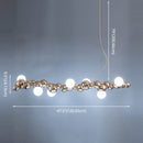 GobekUsa Modern Gold Metal Pendant Lighting with Glass Spherical Shade - Ideal for Dining Table or Island Ceiling