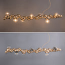 GobekUsa Modern Gold Metal Pendant Lighting with Glass Spherical Shade - Ideal for Dining Table or Island Ceiling