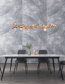 GobekUsa Modern Gold Metal Pendant Lighting with Glass Spherical Shade - Ideal for Dining Table or Island Ceiling