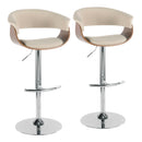 Vintage Mod - Mid Century Modern Adjustable Height Barstool With Swivel With Rounded T Footrest (Set of 2) by HouseOfZazla
