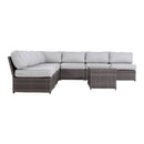 Comfortable Modern Patio Rattan Sectional Set With Cushions