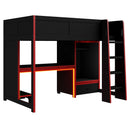 Gaming Loft Bed With Built In Desk, Wardrobe, LED Lighting And Drawer by HouseOfZazla