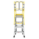 Heavy Duty Aluminum Rolling Platform Ladder with Steps by HouseOfZazla