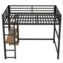 Loft Bed With Built In Desk And Storage Shelves, Full Size - Black by HouseOfZazla